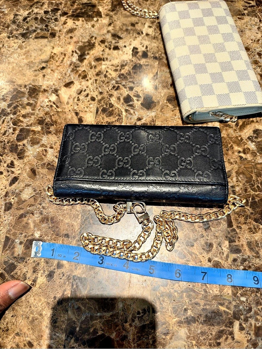 Gucci Guccissima Continental Chain Wallet Black